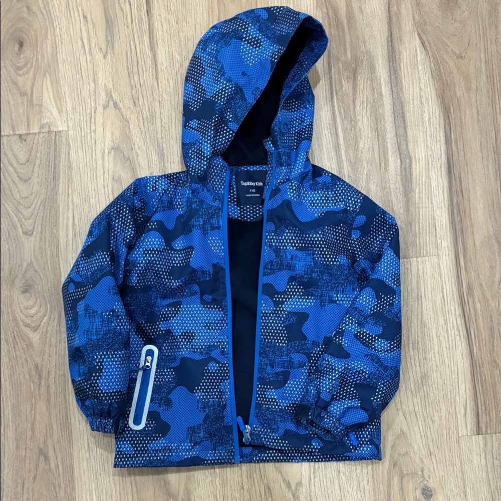 Kids Blue Camouflage Raincoat